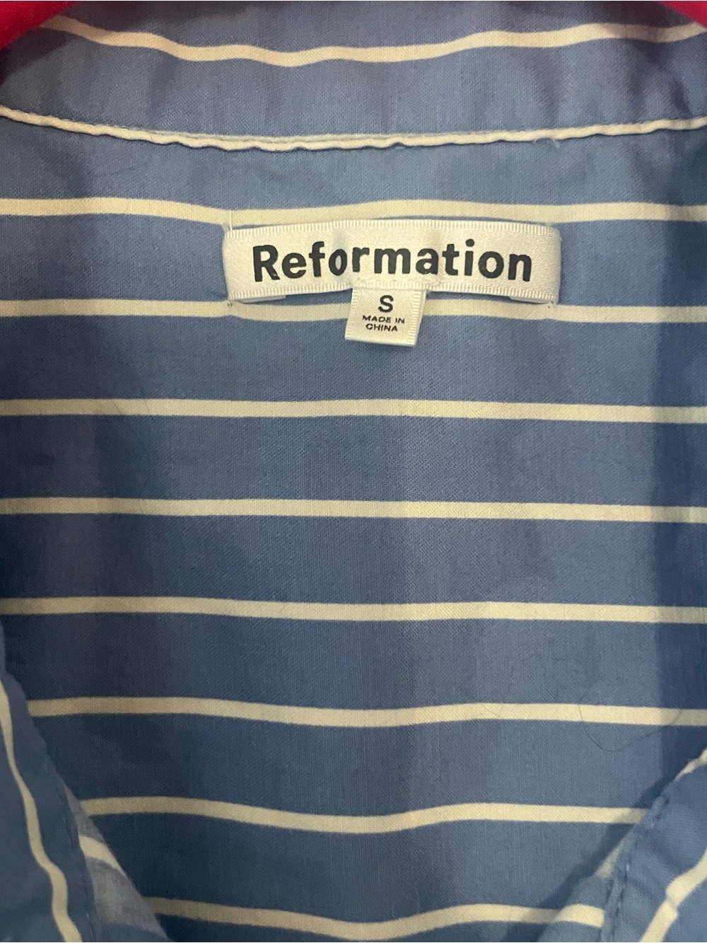 Reformation Blue Striped Matching Set Shirt & High Rise Shorts Size S - Picture 4 of 12